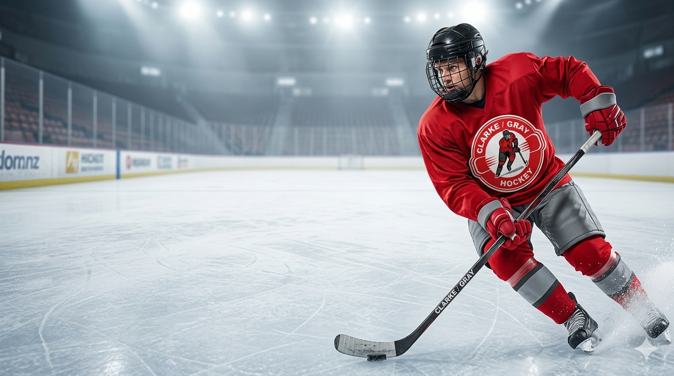 Hockey players in action on the ice